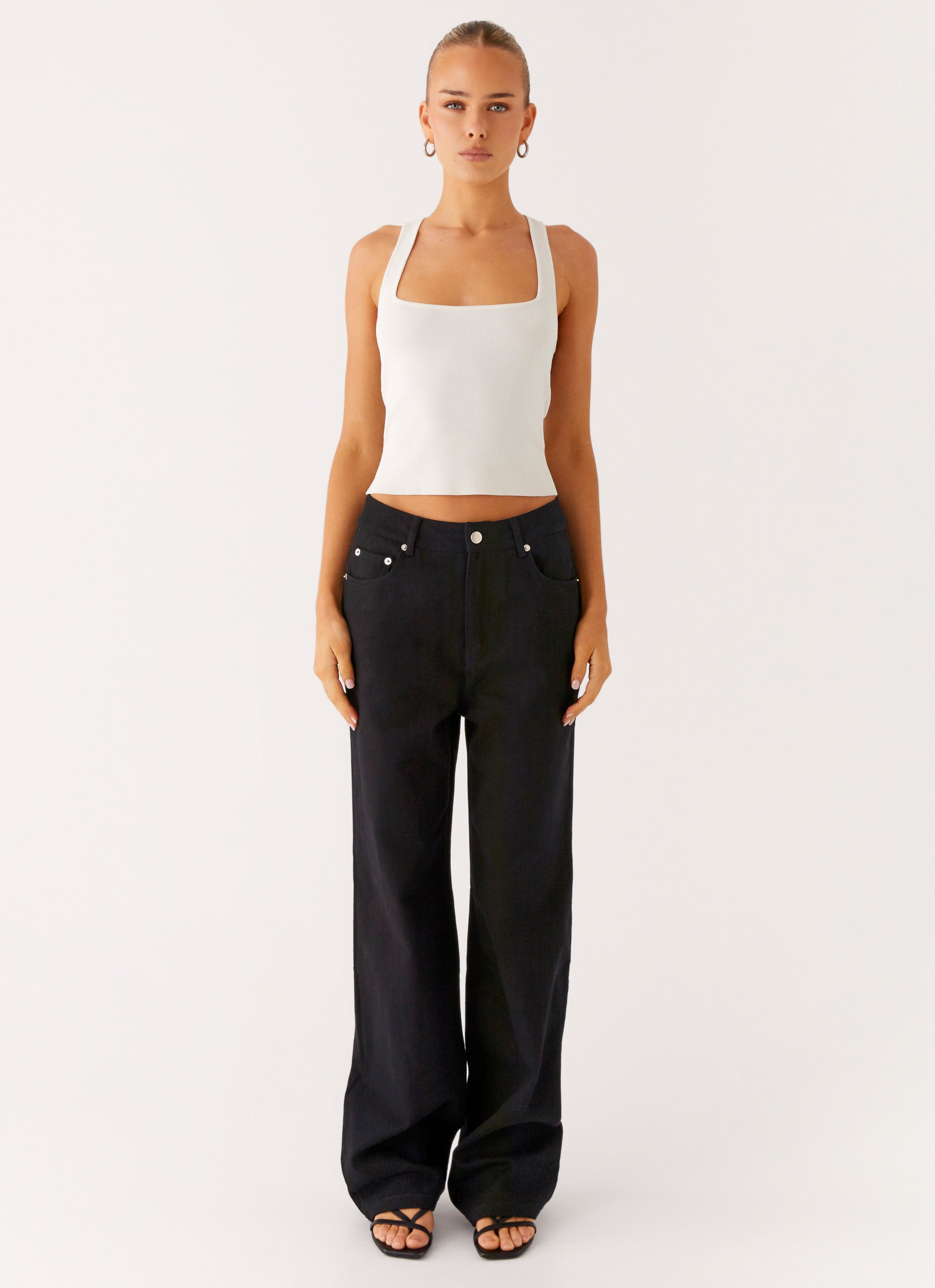 Back Again Straight Leg Denim Jeans - Black