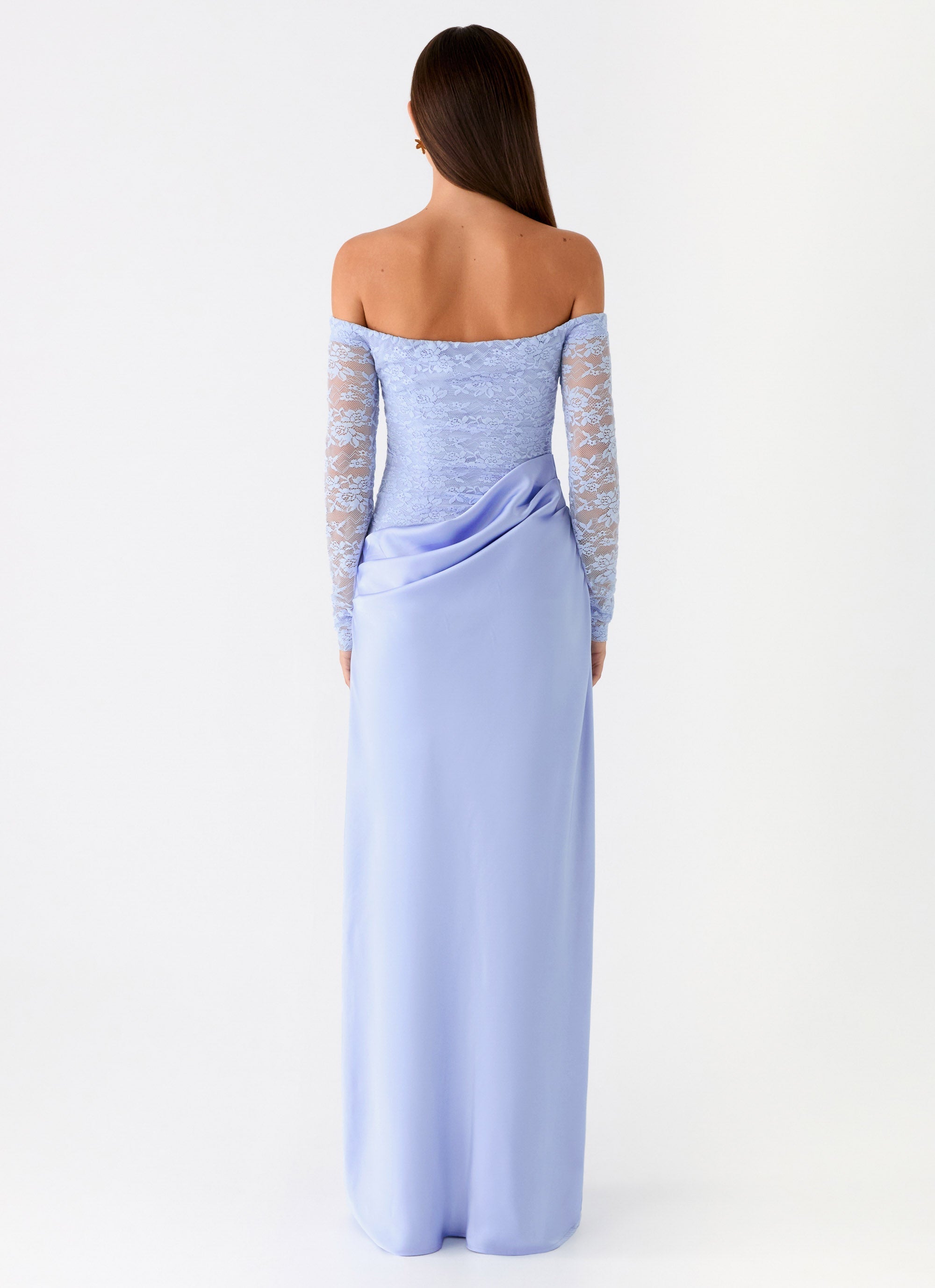 Burke Off Shoulder Maxi Dress - Blue