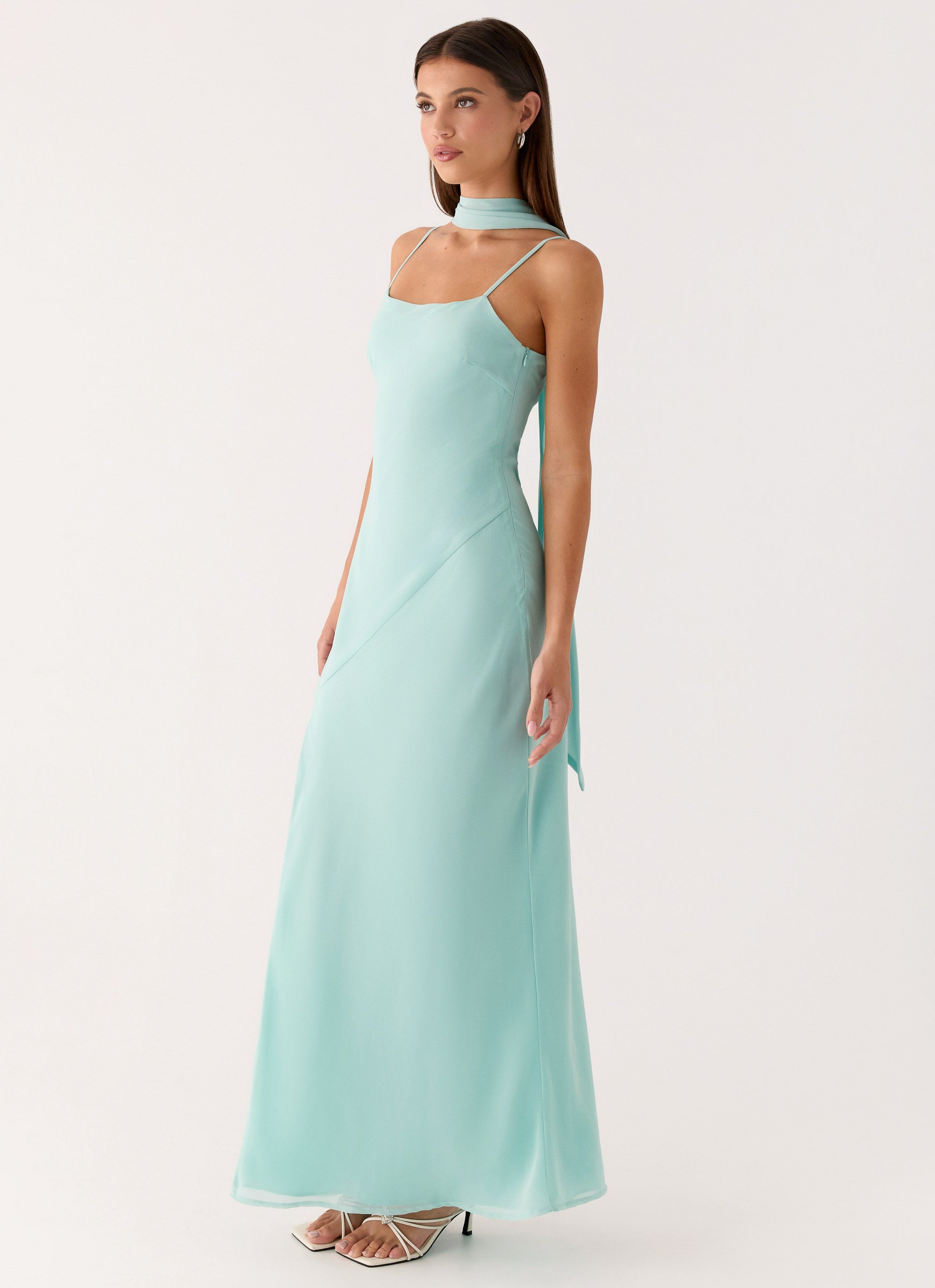 Eternelle Square Neck Maxi Dress - Teal