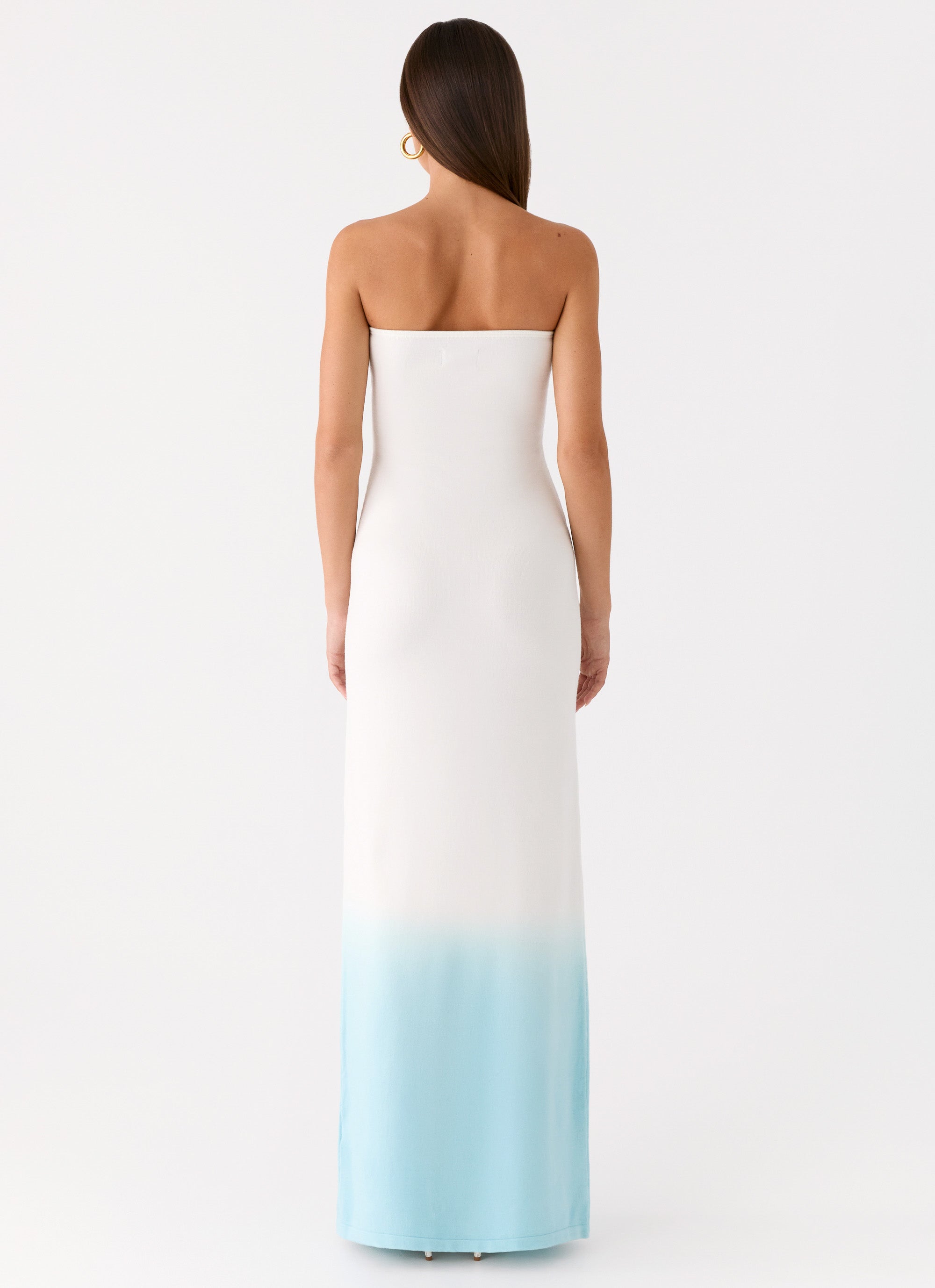 Soft Spoken Knit Maxi Dress - Blue Ombre