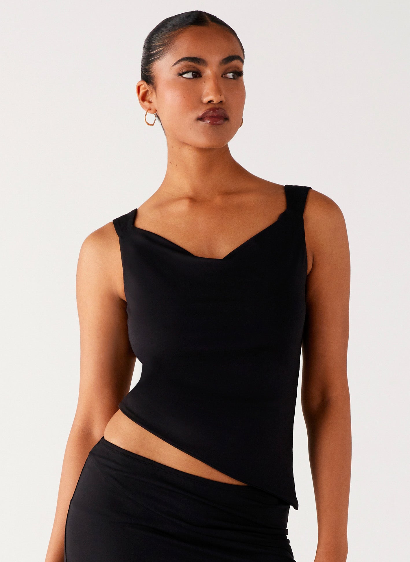 Wonderlust Cowl Top - Black